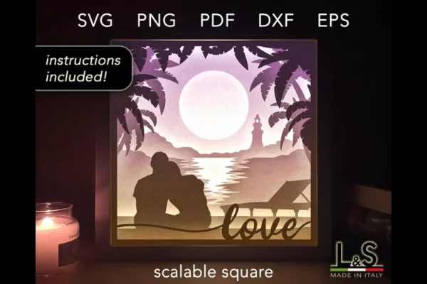 Caja De Sombras De Pareja Creativo Digital